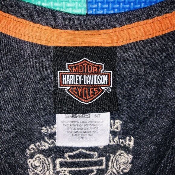 Harley Davidson Size Small Widow Port Charlotte FL Short Sleeve Top T-Shirt Tee - Picture 4 of 10